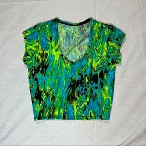 XS Coquetry Scoop neck cap sleeve crop top